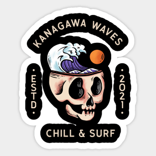 Chill Surfing Kanagawa Waves Sticker